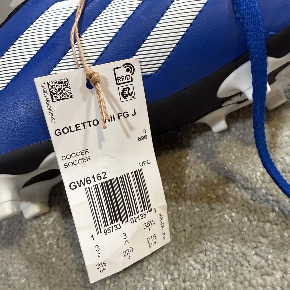 Adidas Goletto VIII FG J Kid Soccer Cleats Royal Blue White NIB 3.5Y Firm Ground - Picture 12 of 16
